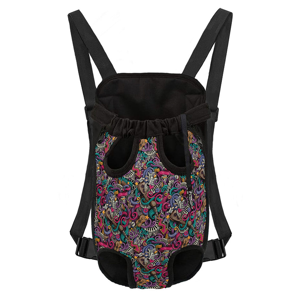 Abstract Music Pattern Print Pet Carrier Backpack