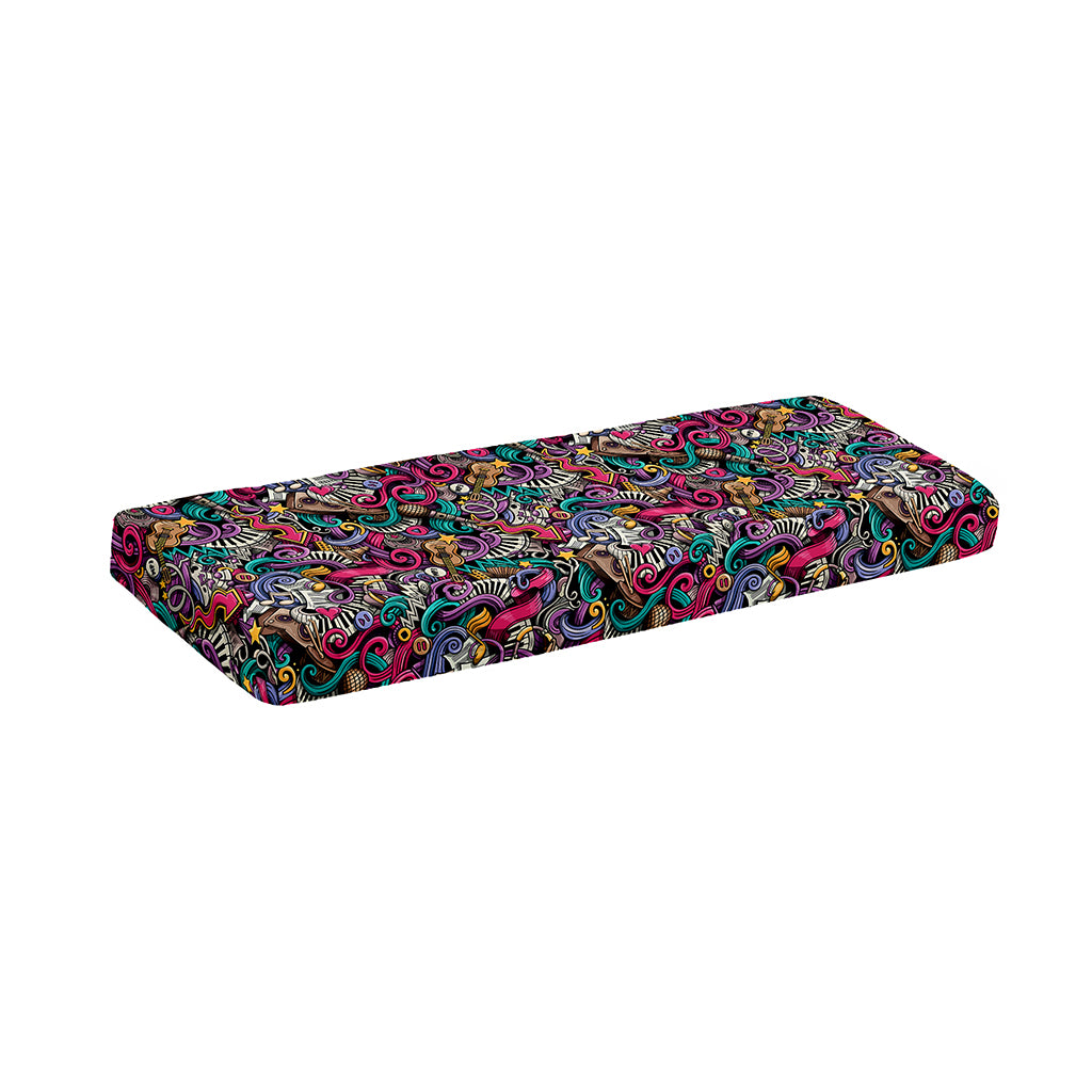 Abstract Music Pattern Print Piano Keyboard Cover