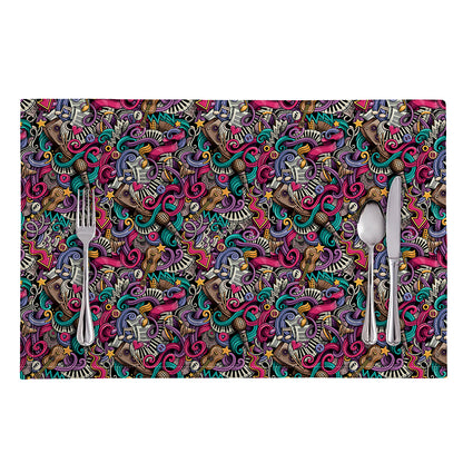 Abstract Music Pattern Print Placemat