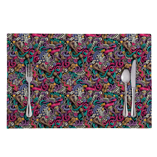 Abstract Music Pattern Print Placemat