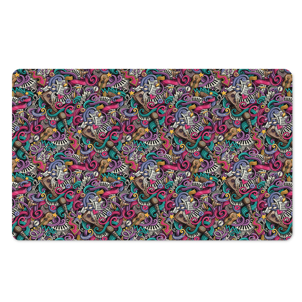 Abstract Music Pattern Print Polyester Doormat