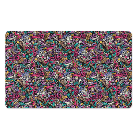Abstract Music Pattern Print Polyester Doormat