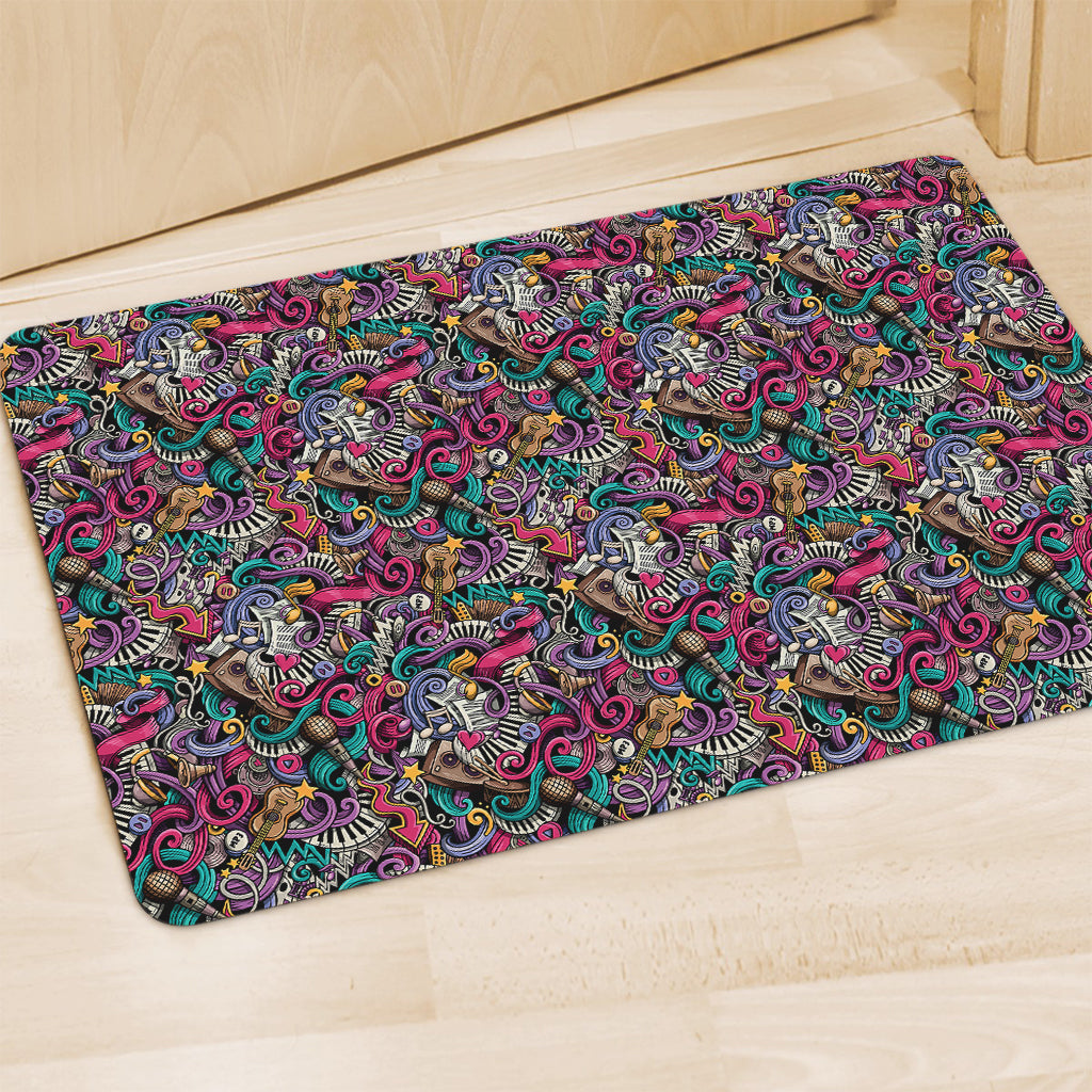 Abstract Music Pattern Print Polyester Doormat