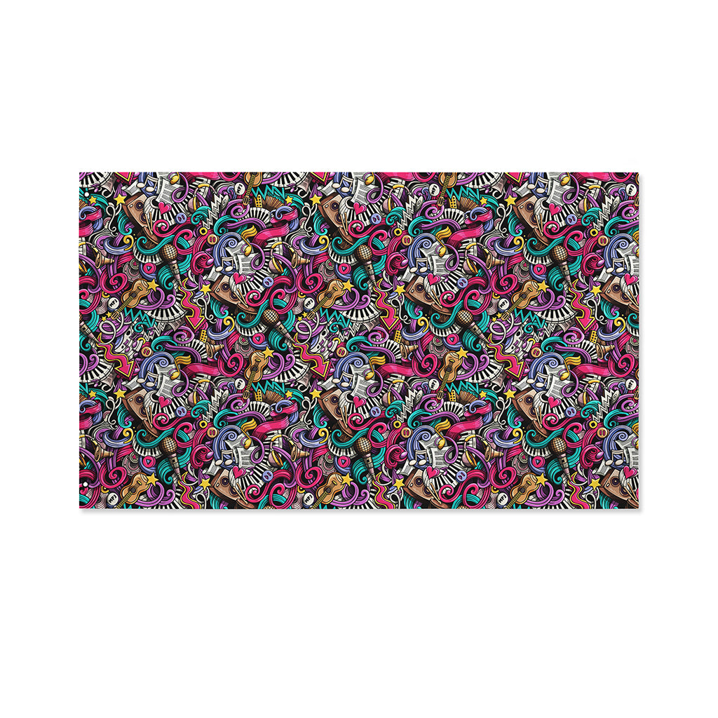 Abstract Music Pattern Print Polyester Flag