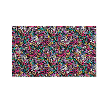 Abstract Music Pattern Print Polyester Flag
