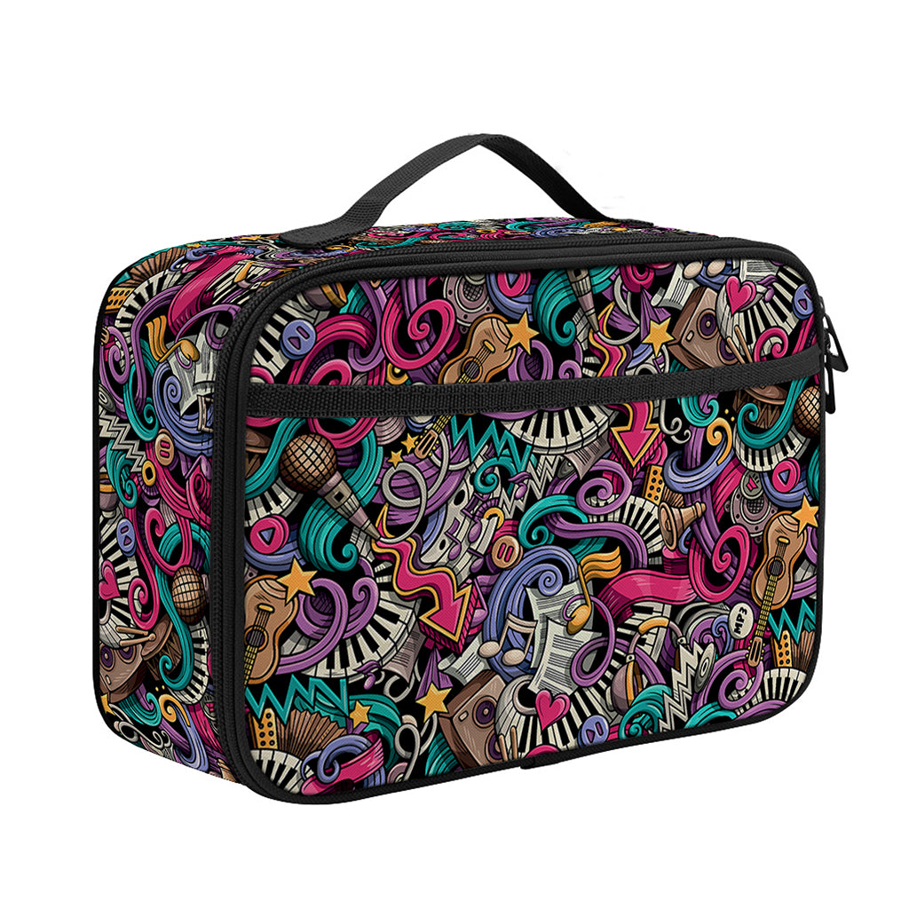 Abstract Music Pattern Print Portable Lunch Bag