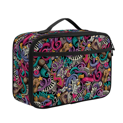 Abstract Music Pattern Print Portable Lunch Bag
