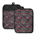 Abstract Music Pattern Print Pot Holders With Pocket