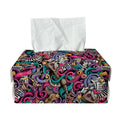 Abstract Music Pattern Print Rectangle Tissue Box Cover