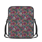 Abstract Music Pattern Print Rectangular Crossbody Bag