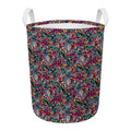 Abstract Music Pattern Print Round Laundry Basket