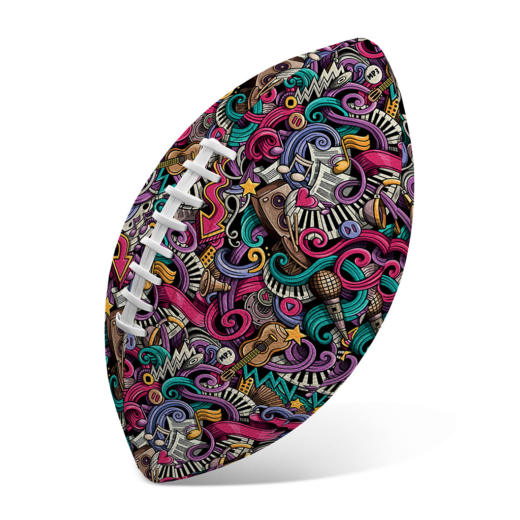 Abstract Music Pattern Print Rugby Ball