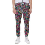 Abstract Music Pattern Print Scuba Joggers