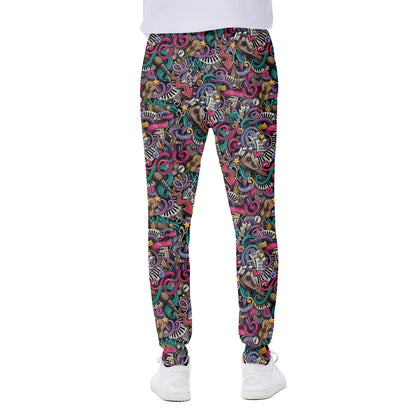 Abstract Music Pattern Print Scuba Joggers