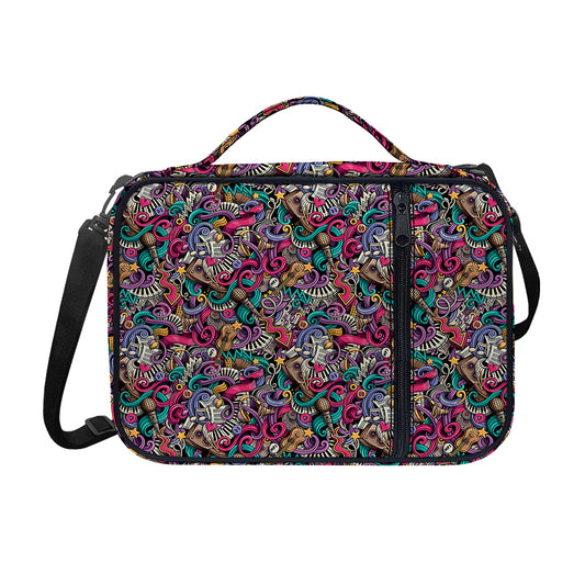 Abstract Music Pattern Print Shoulder Strap Bible Bag