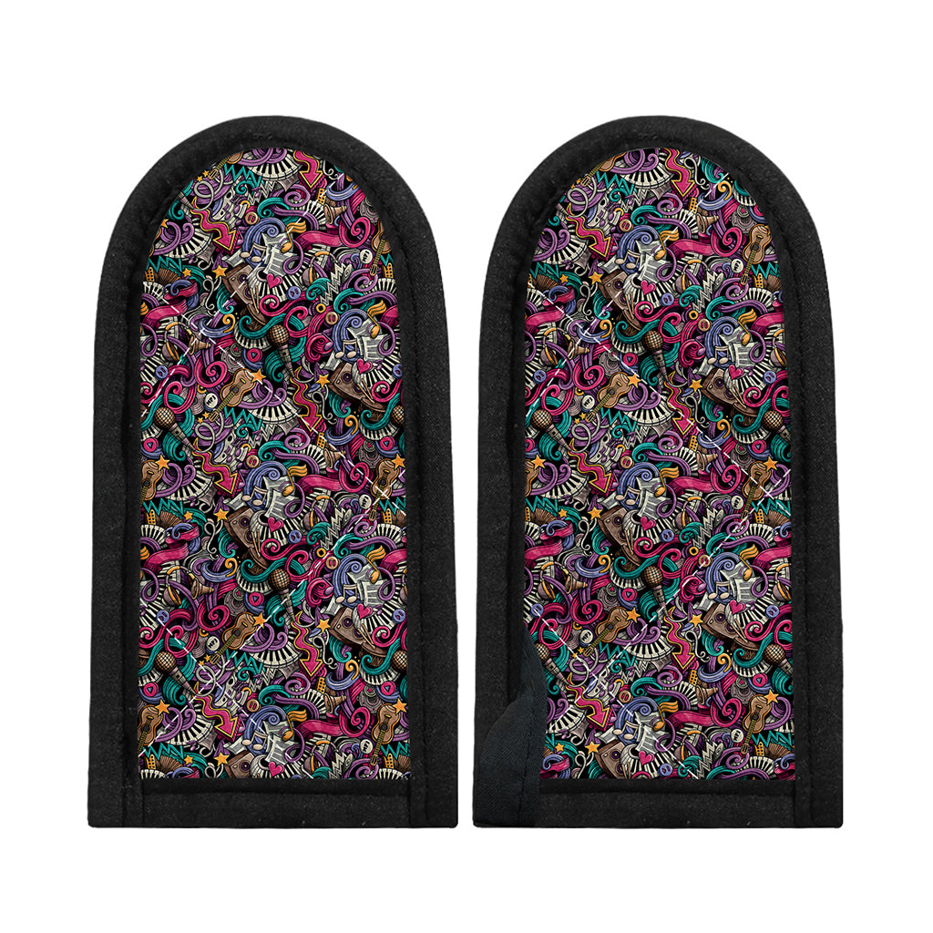 Abstract Music Pattern Print Skillet Handle Cover
