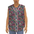 Abstract Music Pattern Print Sleeveless Baseball Jersey