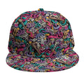 Abstract Music Pattern Print Snapback Cap