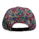 Abstract Music Pattern Print Snapback Cap
