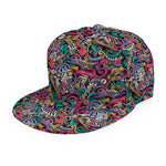 Abstract Music Pattern Print Snapback Cap