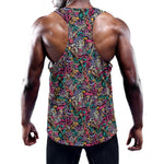 Abstract Music Pattern Print Training Tank Top