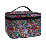 Abstract Music Pattern Print Travel Makeup Bag