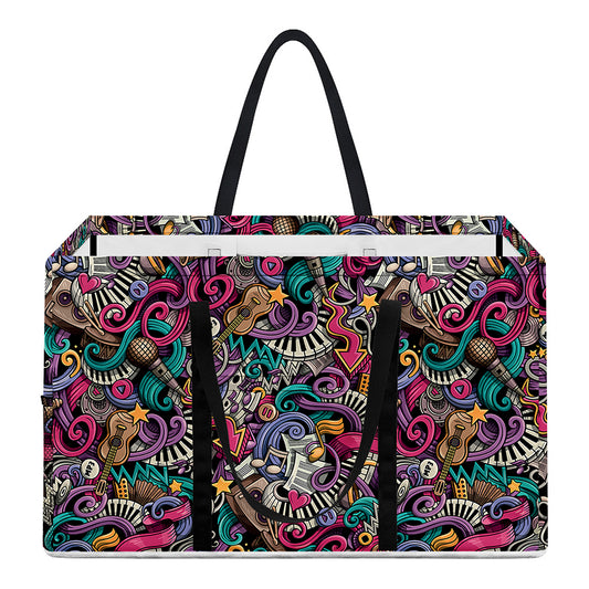 Abstract Music Pattern Print Utility Tote Bag