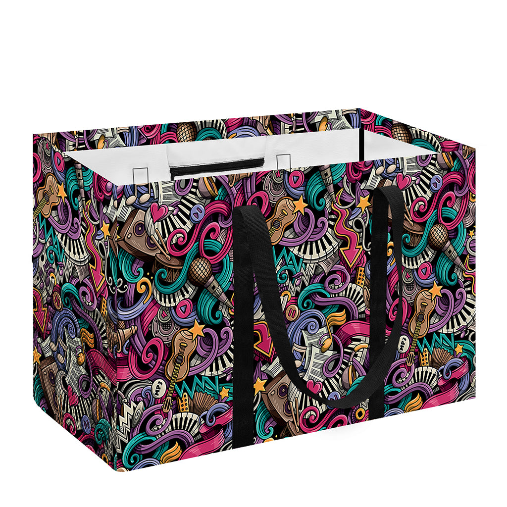 Abstract Music Pattern Print Utility Tote Bag