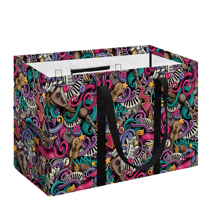 Abstract Music Pattern Print Utility Tote Bag