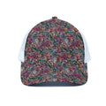 Abstract Music Pattern Print White Mesh Trucker Hat