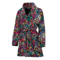 Abstract Music Pattern Print Women's Bathrobe