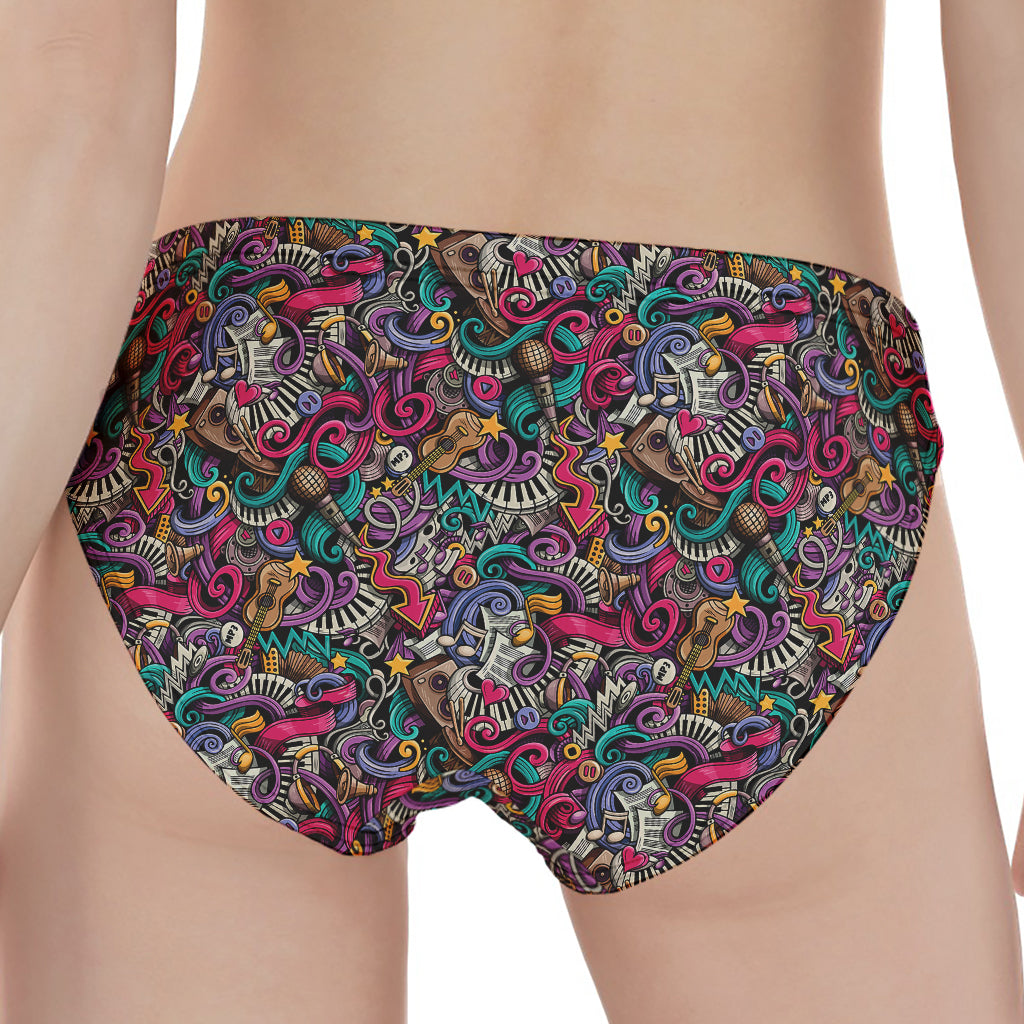 Abstract Music Pattern Print Women's Panties