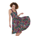 Abstract Music Pattern Print Sleeveless Knee Length Dress