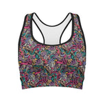 Abstract Music Pattern Print Women's Sports Bra