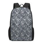 Abstract Nautical Anchor Pattern Print 17 Inch Backpack