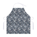 Abstract Nautical Anchor Pattern Print Adjustable Apron