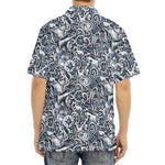 Abstract Nautical Anchor Pattern Print Aloha Shirt