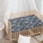 Abstract Nautical Anchor Pattern Print Baby Crib Sheet