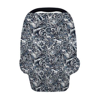 Abstract Nautical Anchor Pattern Print Baby Seat Cover