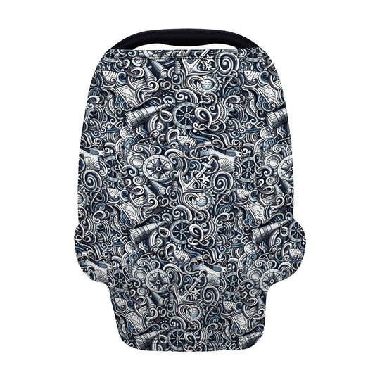 Abstract Nautical Anchor Pattern Print Baby Seat Cover