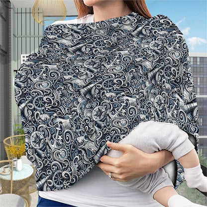 Abstract Nautical Anchor Pattern Print Baby Seat Cover