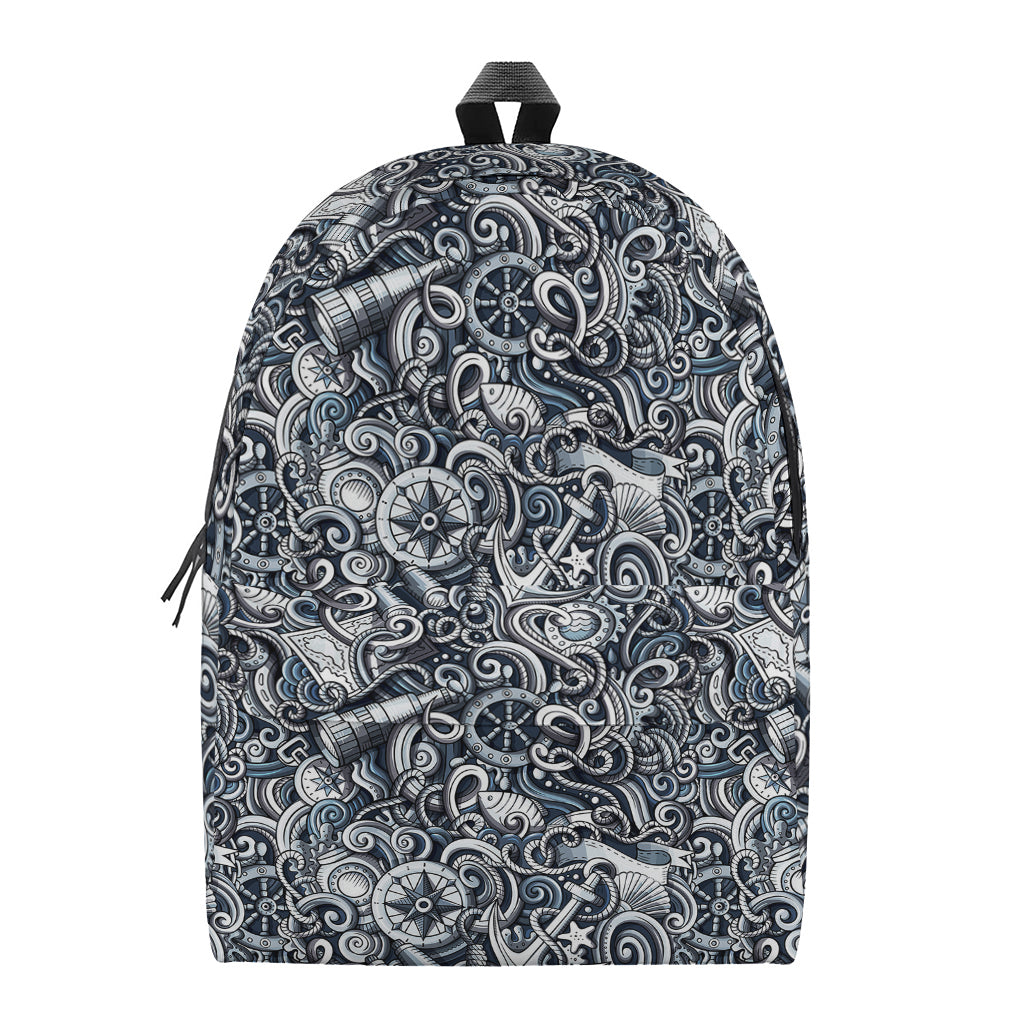 Abstract Nautical Anchor Pattern Print Backpack