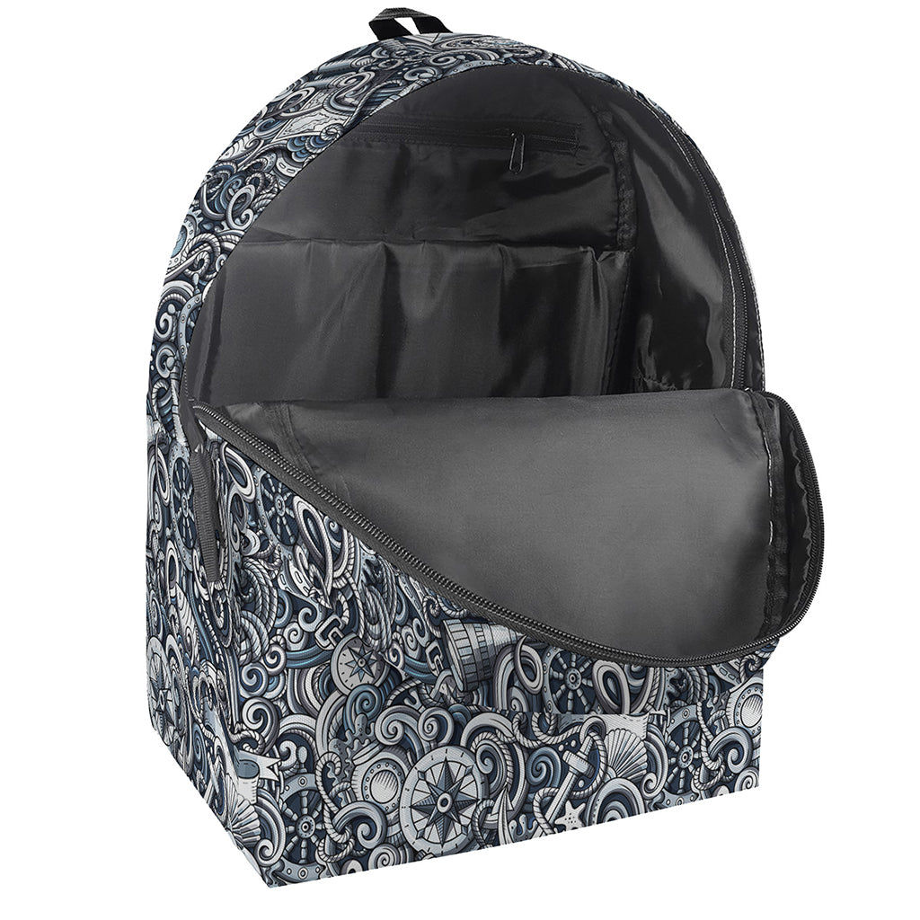 Abstract Nautical Anchor Pattern Print Backpack