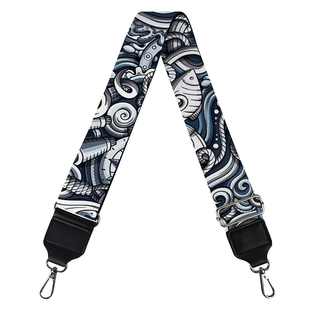Abstract Nautical Anchor Pattern Print Bag Strap
