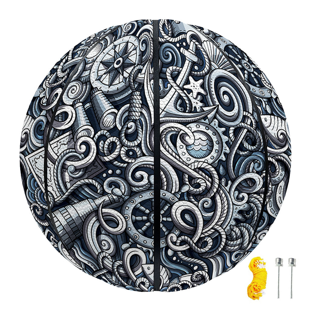 Abstract Nautical Anchor Pattern Print Basketball