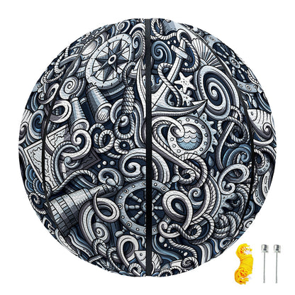 Abstract Nautical Anchor Pattern Print Basketball