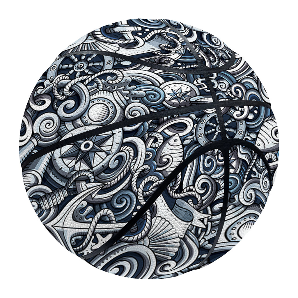 Abstract Nautical Anchor Pattern Print Basketball