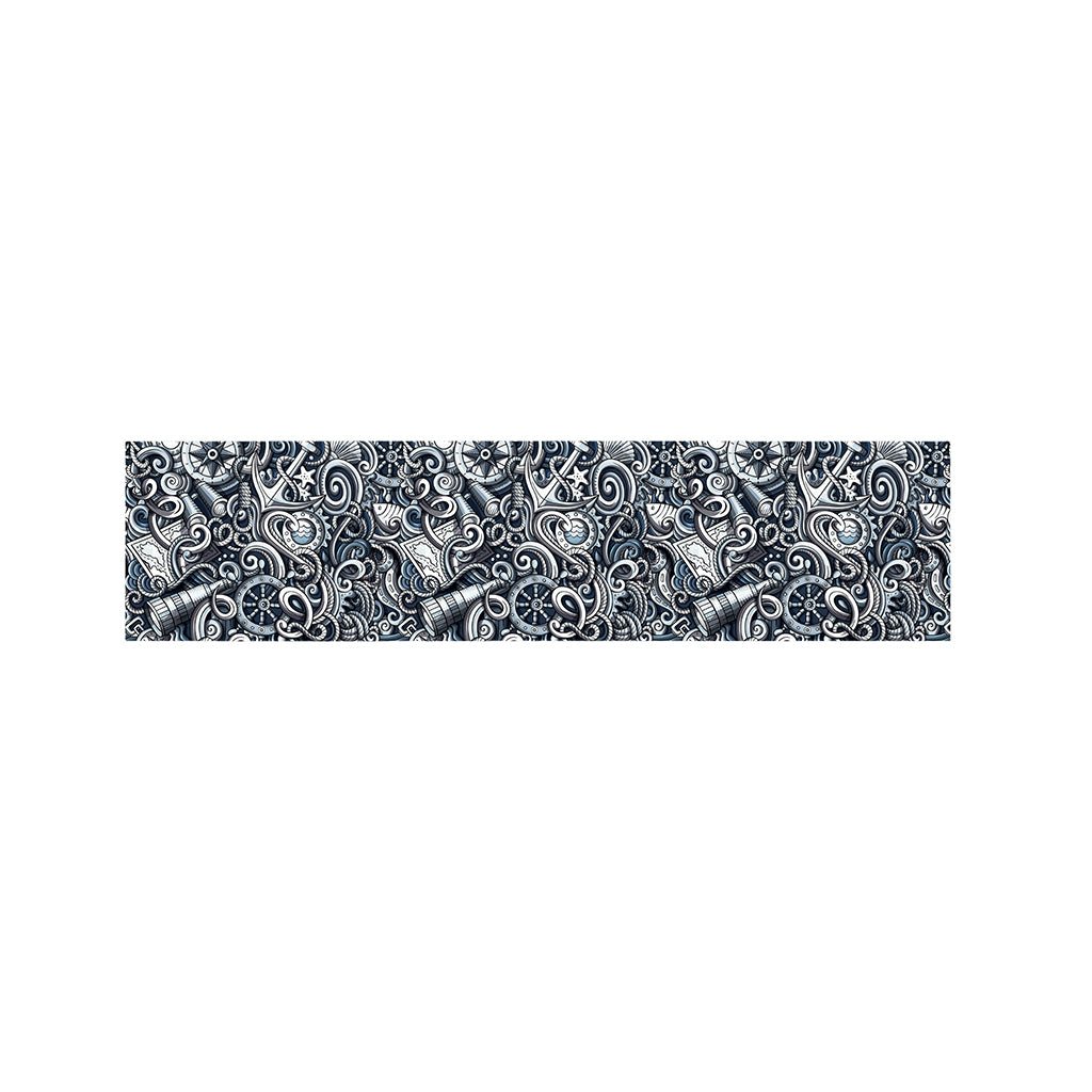 Abstract Nautical Anchor Pattern Print Bed Runner