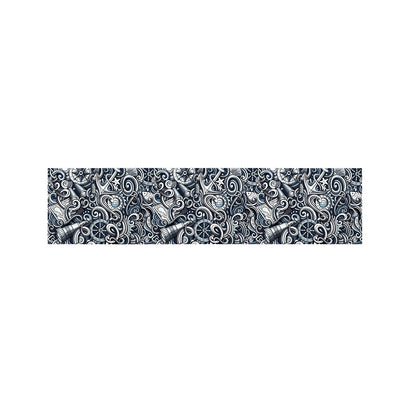 Abstract Nautical Anchor Pattern Print Bed Runner