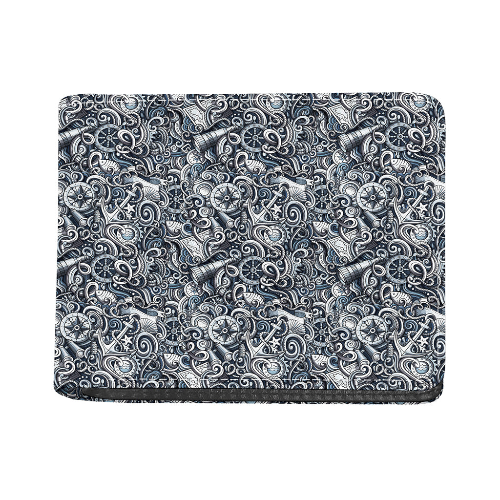 Abstract Nautical Anchor Pattern Print Bifold Wallet